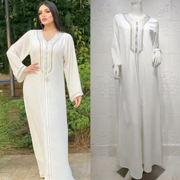 Марокканская Абайя, мусульманское женское длинное платье Макси, кафтан, Дубайская вечеринка, Исламский арабский халат, Индийская одежда