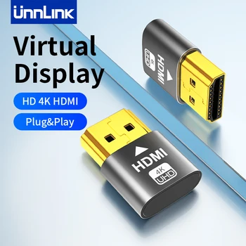 Адаптер виртуального дисплея Unnlink 4K, эмулятор дисплея HDMI DP DVI VGA, фиктивный разъем для удаленного центра управления Game Studio