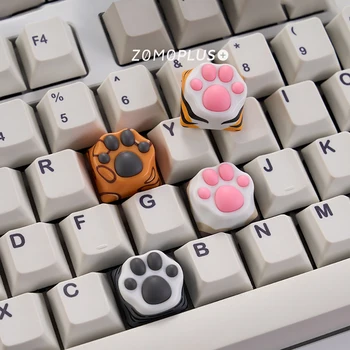 ZOMO ABS Силиконовая Накладка для Кошачьих Лап Механическая Клавиатура KeyCaps для Переключателей cherry MX 1XCB Индивидуальная Крышка для ключей Cute Kitty Paw Artisan