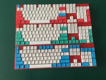 Белый красный набор клавишных колпачков 104 PBT с рисунком вишни для механической клавиатуры mx.