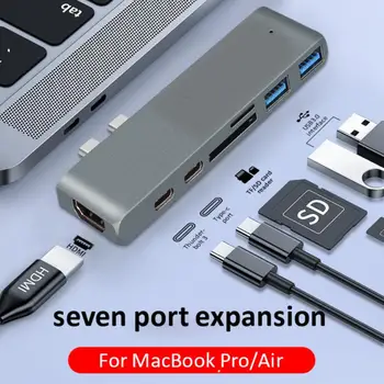 Многофункциональный 7в1 USB C 3.1 Type C-HDMI-совместимый адаптер 4K USB-C 3.0, Концентратор, конвертер, Устройство подачи питания, Устройство чтения карт SD TF