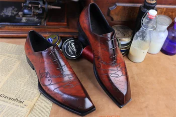 Роскошные дизайнерские мужские свадебные деловые модельные туфли из воловьей кожи