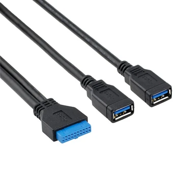 Xiwai 2 порта USB 3.0, разъем для подключения к материнской плате, 20-контактный разъемный кабель 10 см
