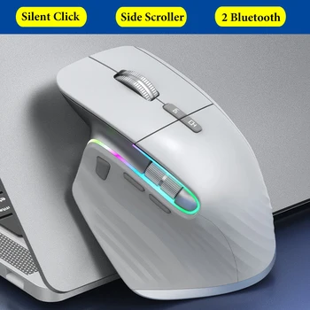 Беспроводная игровая мышь Bluetooth, эргономичная для ноутбука, бесшумная, USB-C, перезаряжаемая, 5 точек на дюйм, 9 кнопок для компьютера, ПК, планшета, Macbook