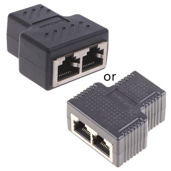 Ethernet-разветвитель Rj45 Кабельный соединитель от 1 до 2 гнездовых адаптеров Высокоскоростной Интернет-разъем Lan 2 порта