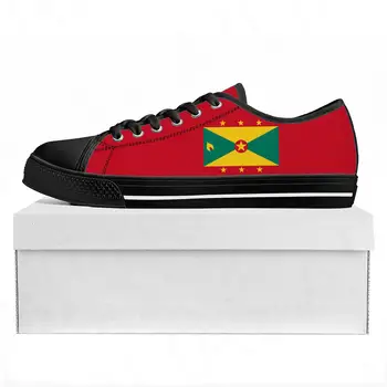 Флаг Гренады; Высококачественные Кроссовки с низким берцем; Мужские Женские парусиновые кроссовки для подростков; Повседневная обувь для пар; Обувь на заказ