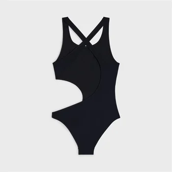 Новый стиль, женский простой однотонный цельный купальник с перекрестной спинкой, необходимый для отдыха на пляже, в курортном спа-салоне, у бассейна
