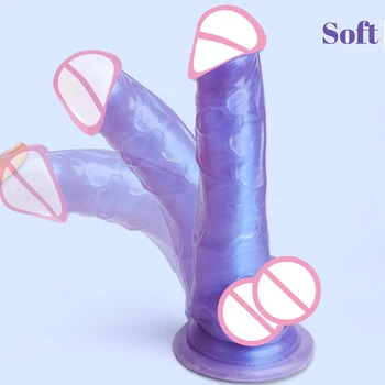 реалистичный маленький Желеобразный фаллоимитатор с присоской 6,7 дюйма, пенис для начинающих, секс-игрушки для женщин, реалистичный Донг для вагинально-анального секса