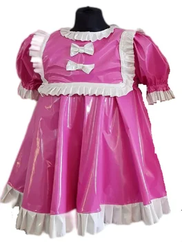 Платье сисси из ПВХ для горничной, закрывающийся на замок костюм для ролевых игр