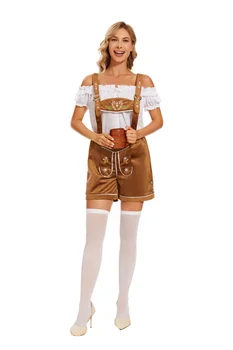 Немецкий комбинезон Lederhosen для сексуальной пивной девушки на Октоберфесте, Баварский традиционный праздничный костюм горничной таверны для косплея