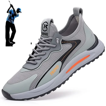 Мужская обувь для гольфа, Сетчатая Дышащая Обувь Для гольфа, Уличная Нескользящая Обувь для Фитнеса, Мужская Модная Повседневная спортивная обувь