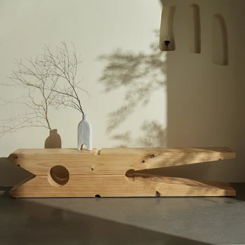 Бревенчатый ТВ-шкаф Кровать и завтрак Персонализированная скамейка из цельного дерева Минималистичный Домашний Низкий стул Чердачный Отель Креативный