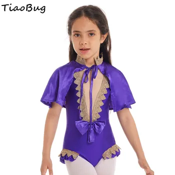 Детский костюм на трапеции для девочек, трико для косплея, боди для ролевых игр на Хэллоуин, нарядное детское рождественское платье принцессы, комплект плаща