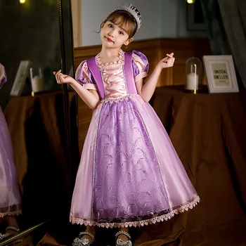 Аниме Костюм Софии, платье Принцессы для девочек, Фиолетовое бальное платье с цветочным рисунком, детская карнавальная одежда для вечеринок, Халаты для Косплея Софии