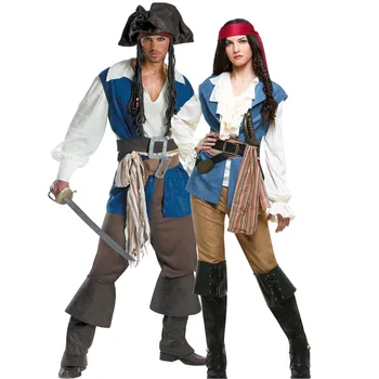 Пираты Карибского моря Для взрослых, костюм для Косплея на Хэллоуин, Мужская женская игровая одежда, Карнавальная вечеринка, Маскарад, сценическое представление