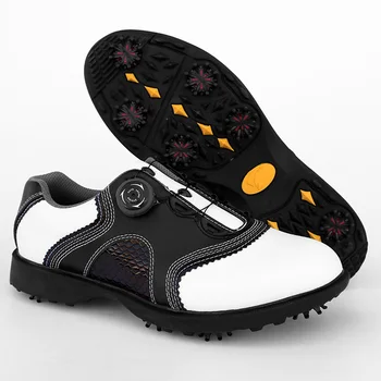 Новая высококачественная обувь для гольфа, мужская водонепроницаемая замша из воловьей кожи, нескользящие износостойкие вращающиеся шпильки